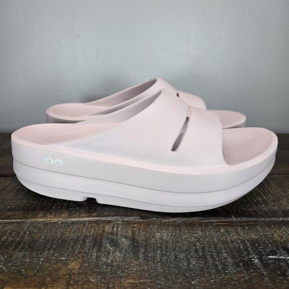 Oofos Oomega Ooahh Womens Size 9 Recovery Slip-On Slides Sandals Pink - Picture 1 of 11